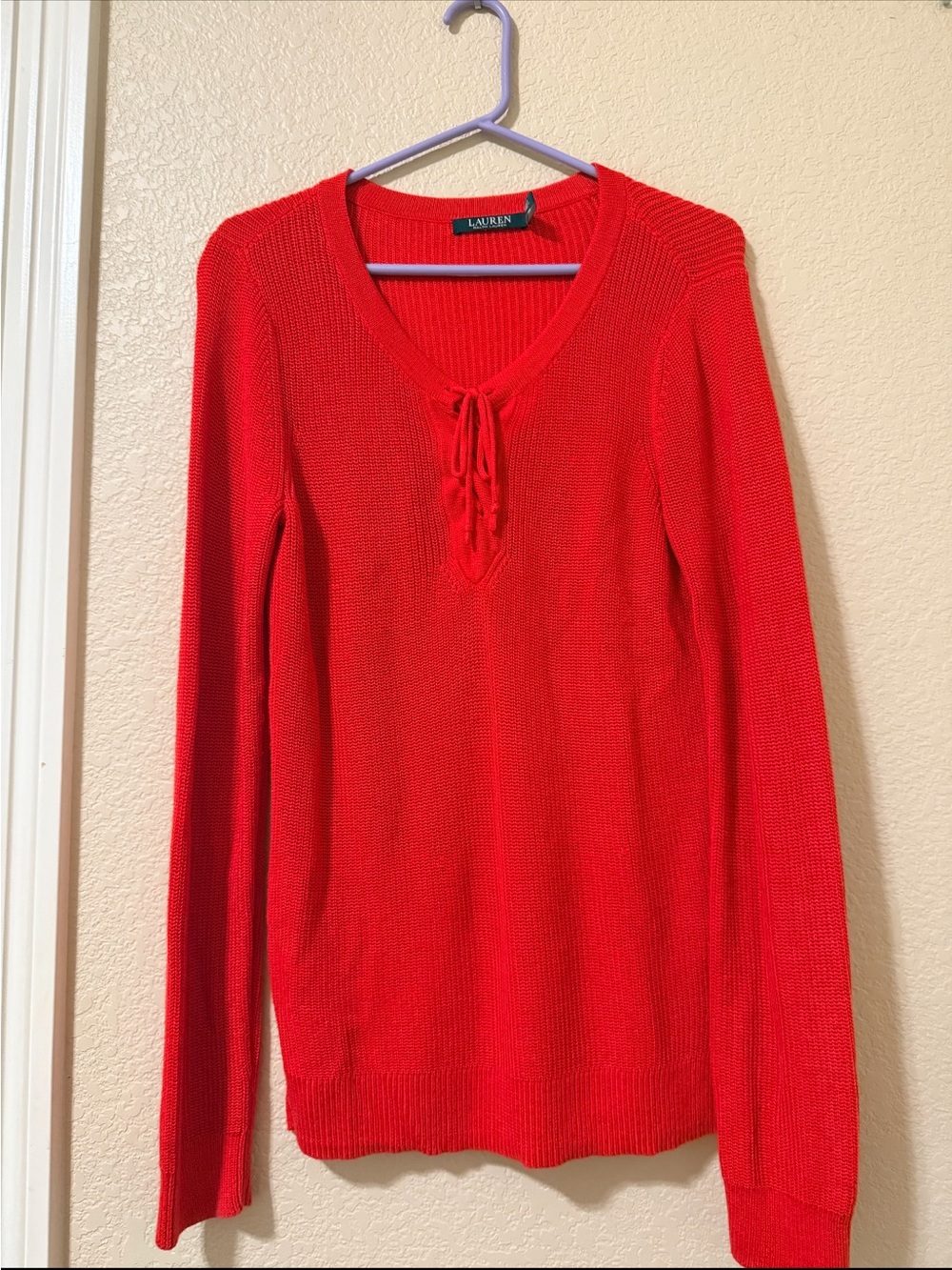 Polo Ralph Lauren Women Bright Red Knit Sweater